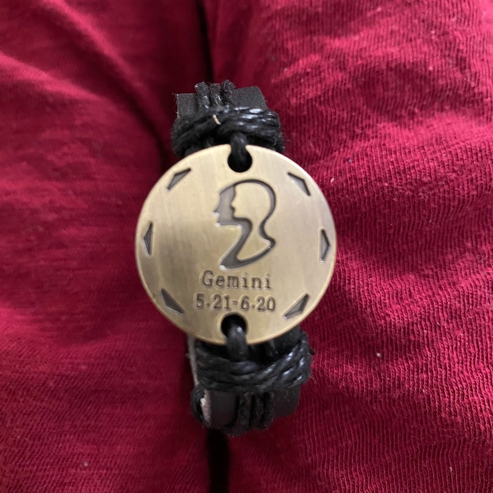 💖 Gemini Zodiac Leather Bracelet 7”-9” Unisex NEW